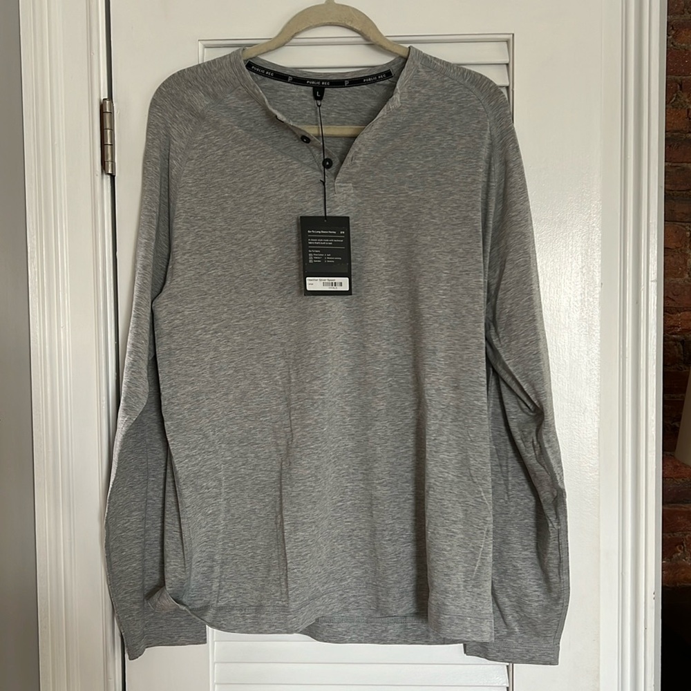 Public Rec Heather Gray Henley (new with tags)